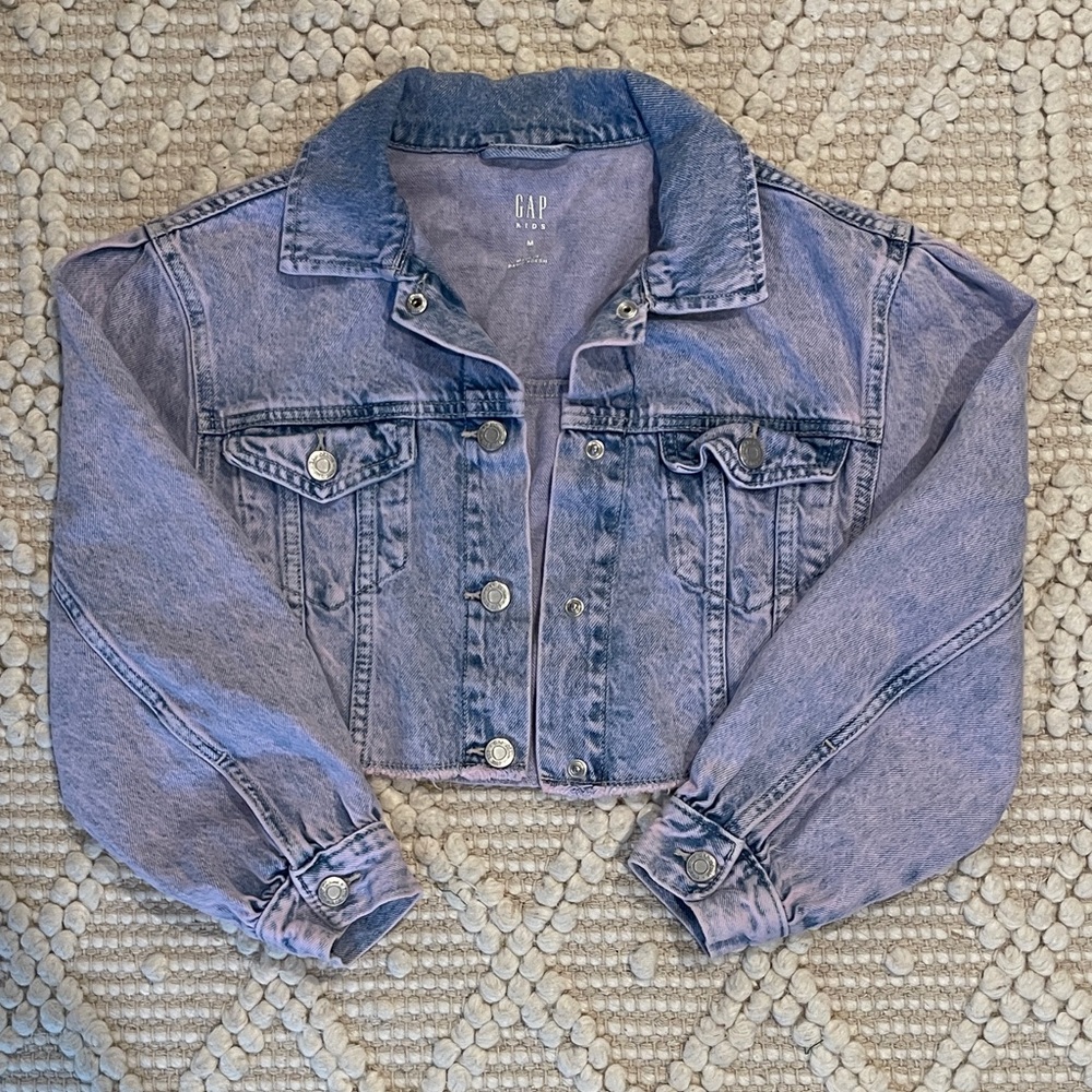 GAP Light Purple Cropped Denim Jacket